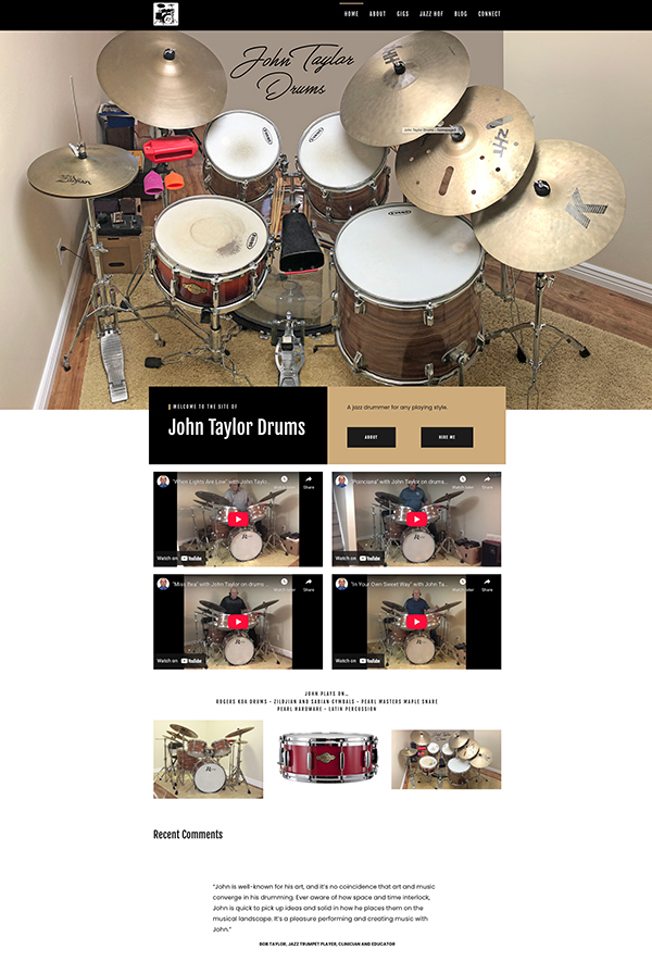 JohnTaylorDrums.com Website Design