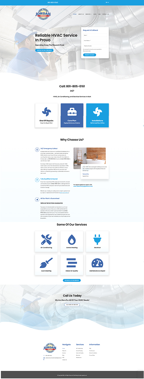 JordanHvacUtah.com Website Design