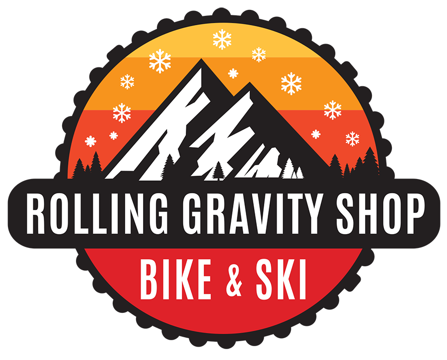 Rolling Gravity Shop Bike & Ski Logo Design
