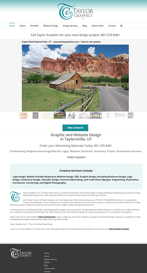 Taylor-Graphics.net Website Design